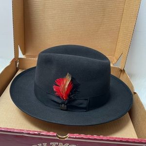 MEN’S BILTMORE BLACK CANADIAN SUEDE FUR FELT FEDORA 7 3/8…